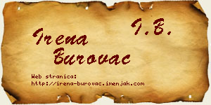Irena Burovac vizit kartica